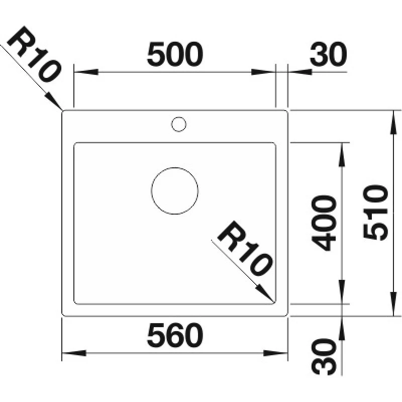 Кухненска мивка BLANCO C-STYLE 500-IF/A, 560х510мм, за вграждане, от неръждаема стомана 522245